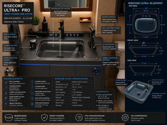 RiseCore™ Ultra+ PRO Smart Hygiene Sink System (Pre-Order)